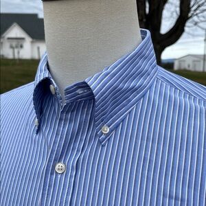 Ralph Lauren Dk Blue/Lt Blue/White Stripe Button-Down Hem Insert L/S 16-34/35